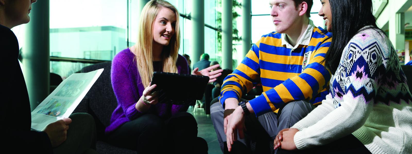 GMIT Business students in Cafe Foyer