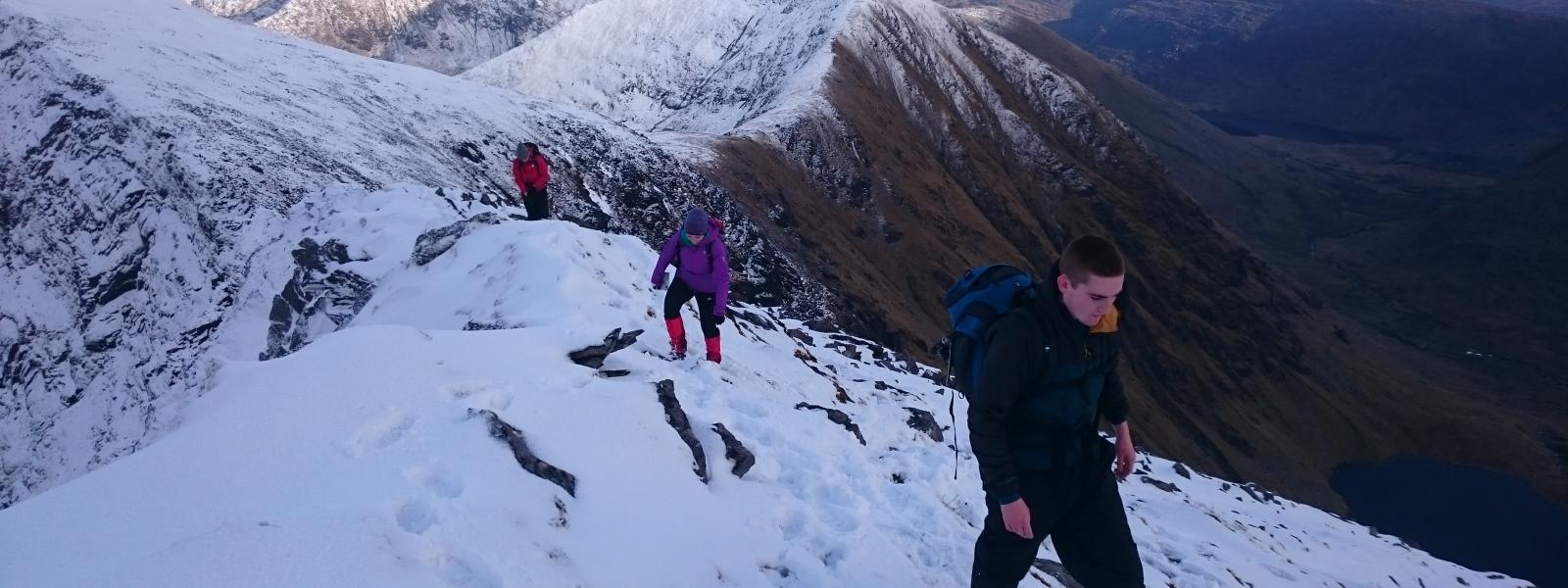 GMIT Outdoor ed. students on a mountain hike