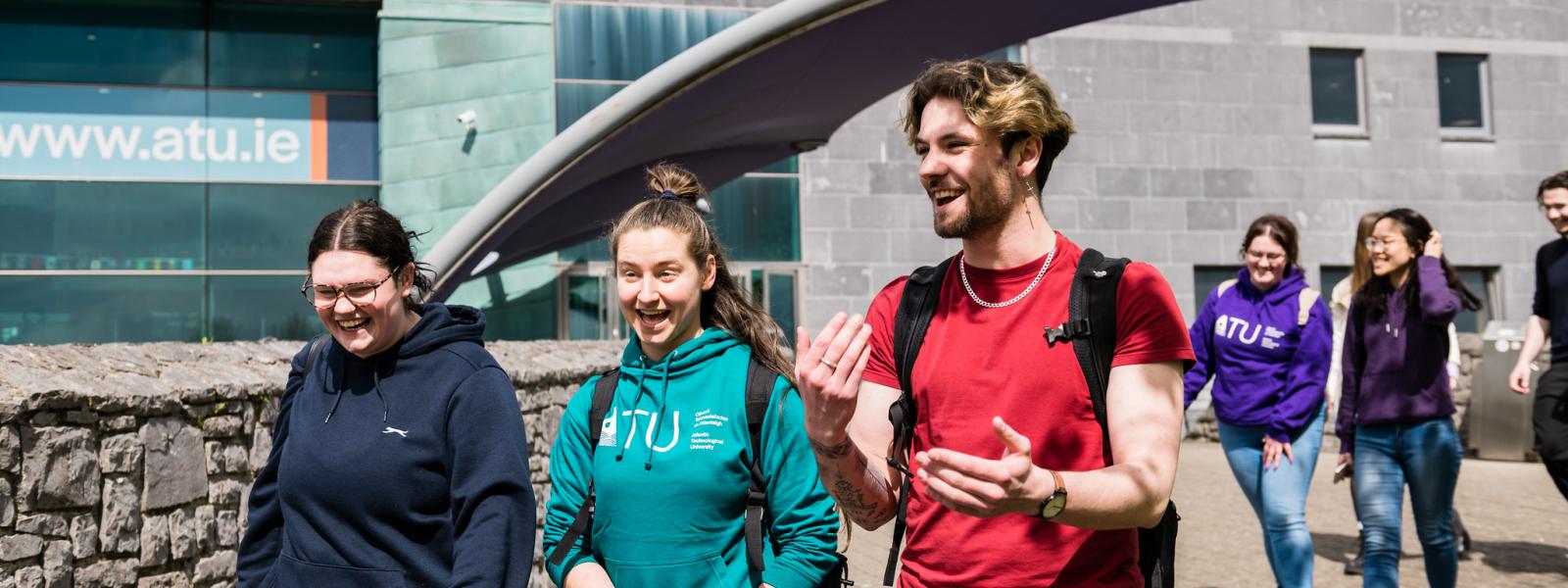 ATU Galway students outside