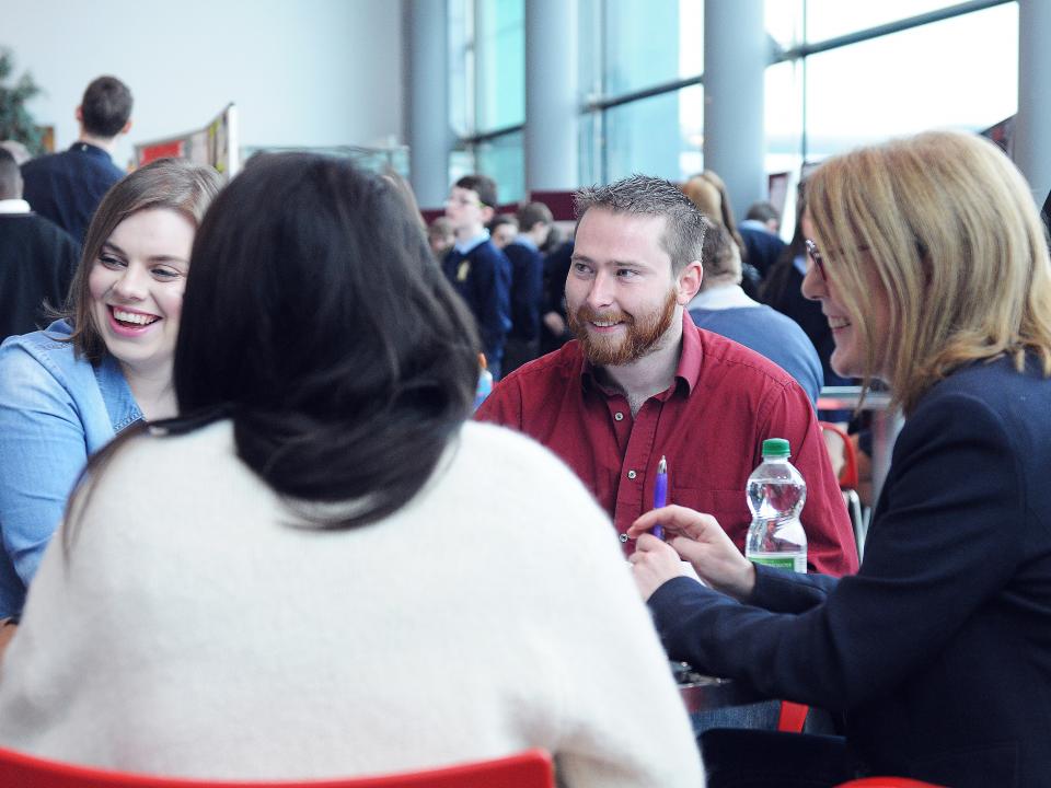 Student in Cafe Foyer, GMIT Galway campus