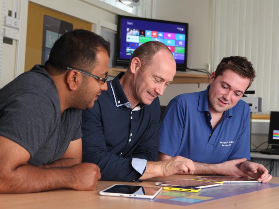 Computing students with lecturer at GMIT Galway campus