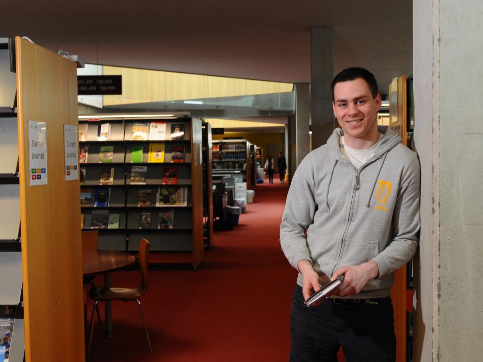 Student in GMIT Galway library