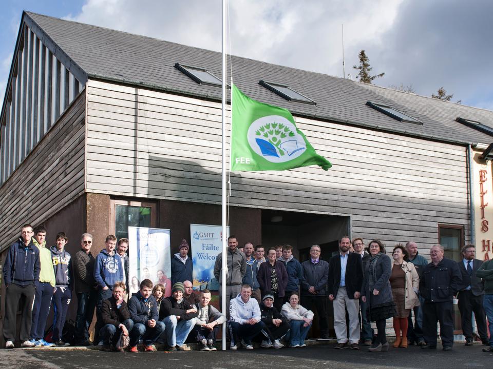 Green campus flag at GMIT Letterfrack