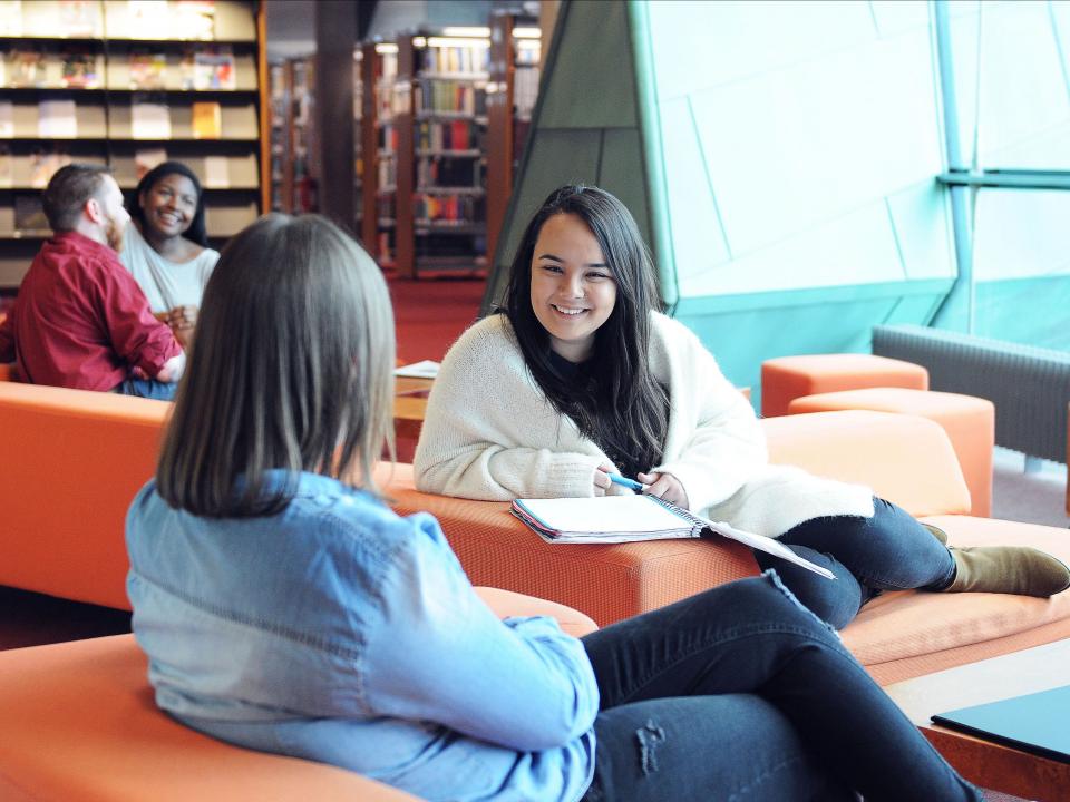 Students in the library at GMIT Galway campus