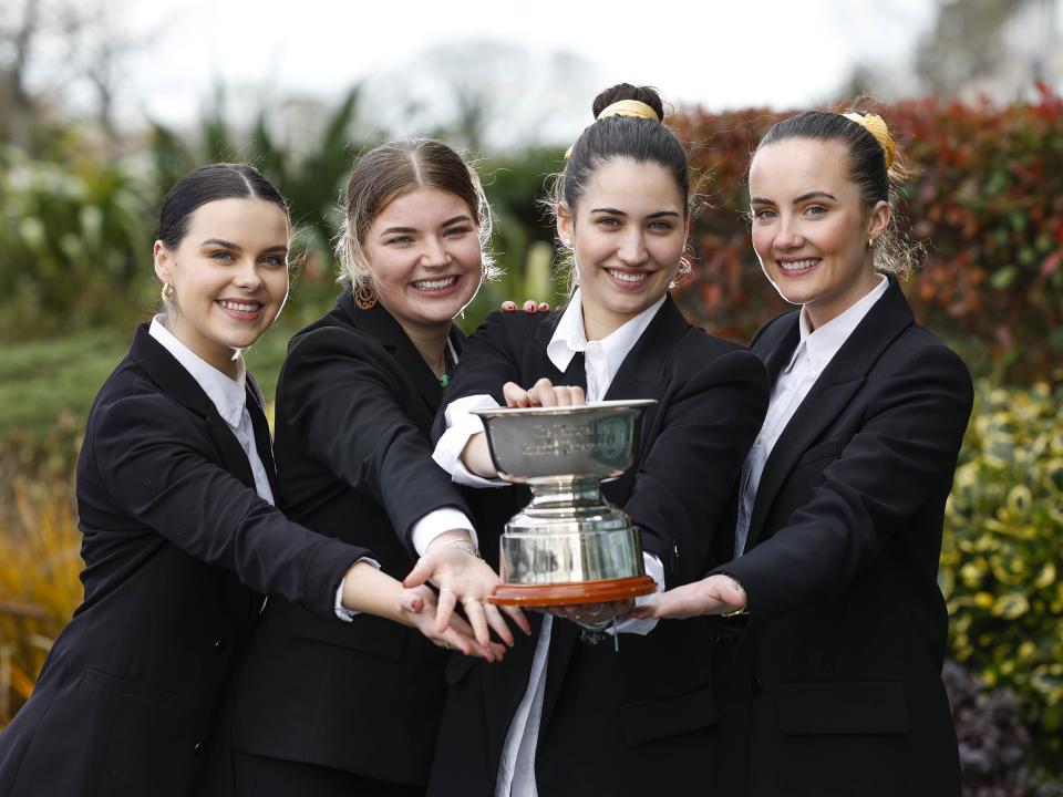 GMIT students Skye Stagno, Navarra, Ennis, Co Clare, Ellen Ryder, Strandhill, Co Sligo, Julia Rodriguez de la Fuente, Toledo, Spain, and Emer Leonard, Milltown, Co Galway. 