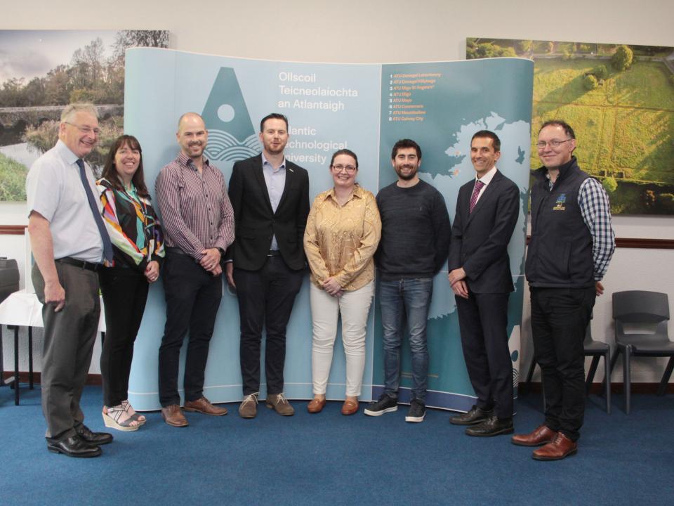 <p><span><span><span><span>Pictured at ATU Mountbellew, L to R: Frank Murphy, Teagasc, Dr Ann Marie Butler, Teagasc, Enda Kennedy, lecturer, Mountbellew, Derek O’Brien, Executive Director BiOrbic ,Dr Edna Curley, Head of Centre, ATU Mountbellew, Dr Francis Curran, lecturer ATU Mountbellew, Professor Kevin O'Connor, Director, BiOrbic, and Barry Bonar, lecturer, ATU Mountbellew.</span></span></span></span></p>
