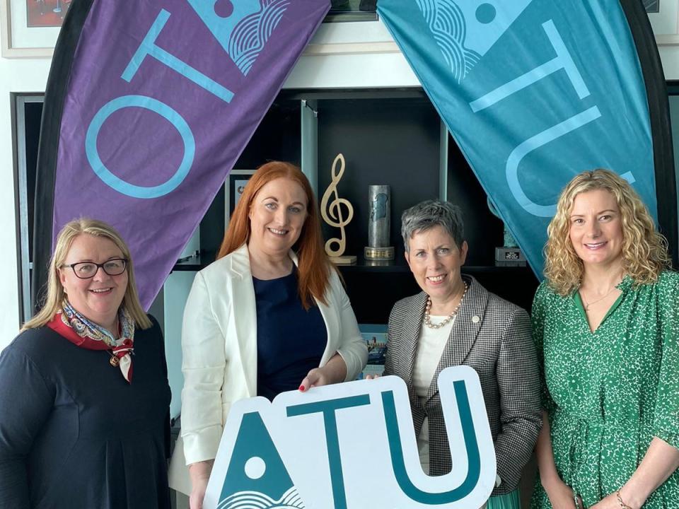 <p>Cáit Noone, Head of the Galway International Hotel School, ATU; Áine Doyle, Head of Learning Academy, Dalata Hotels;, Dr Orla Flynn, President of Atlantic Technological University (ATU); Martha Manion, Director of Revenue Management Dalata Hotels.</p>
