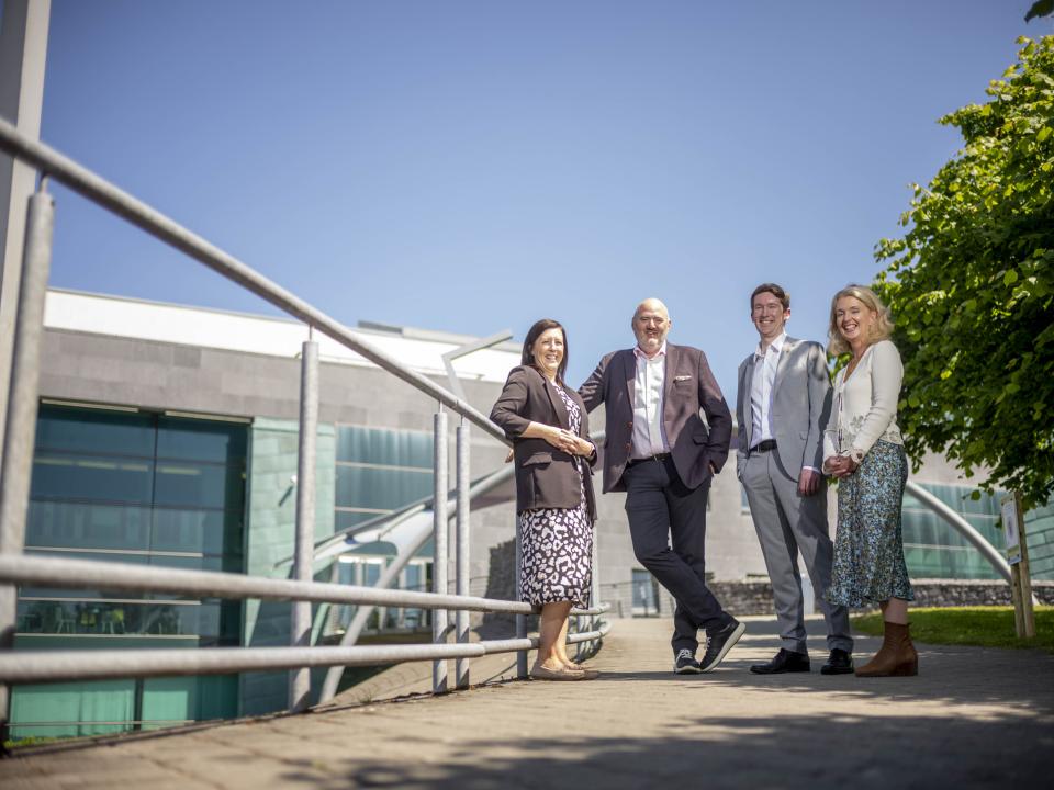 <p> (L-R) at ATU Galway are: Lisa Preston, ATU Galway B Eng Graduate and Manufacturing Engineer at MSA Safety; Barry Comerford, Advisory Board Member, Freudenberg Medical and Chair of the Consortium; Richard Manton, Registrar, Engineers Ireland and Ann O’Connell, Head of Funded Projects in Medtech & Engineering, Ibec.  <br />
 </p>
