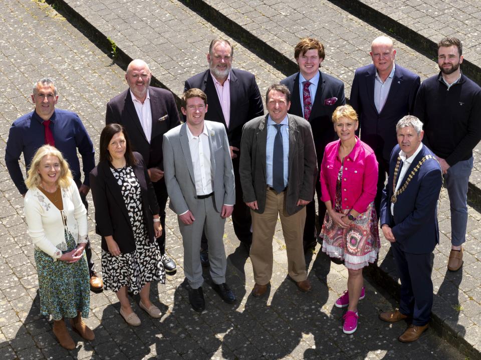 <p>Front row: L to R: Ann O’Connell, Head of Funded Projects in Medtech & Engineering, Ibec; Lisa Preston, ATU Galway B Eng Graduate and Manufacturing Engineer at MSA Safety; Dr Richard Manton, Registrar, Engineers Ireland; Dr Paul O’Dowd, Head of Manufacturing Engineering Apprenticeship in ATU Galway, the Coordinating Academic Partner in the Consortium, Dr Carine Gachon, ATU Galway School of Engineering; Shane Newell, ATU School of Engineering and Chair of Engineers Ireland’s West region. <br />
Back row, L to R: David Mc Moreland, Programme Chair Manufacturing Engineering Apprenticeship, ATU Sligo; Barry Comerford, Advisory Board Member at Freudenberg Medical (formerly Cambus Medical) and Chair of the Consortium; Professor Graham Heaslip, Head of the ATU Galway-Mayo School of Engineering; Darren Fitzgerald, Programme Chair Manufacturing Engineering Apprenticeship, Munster Technological University (MTU), Niall Morris, Head of Department of Mechanical, Biomedical & Manufacturing Engineering, MTU, Darren Carthy, Governance Executive, Engineers Ireland. </p>
